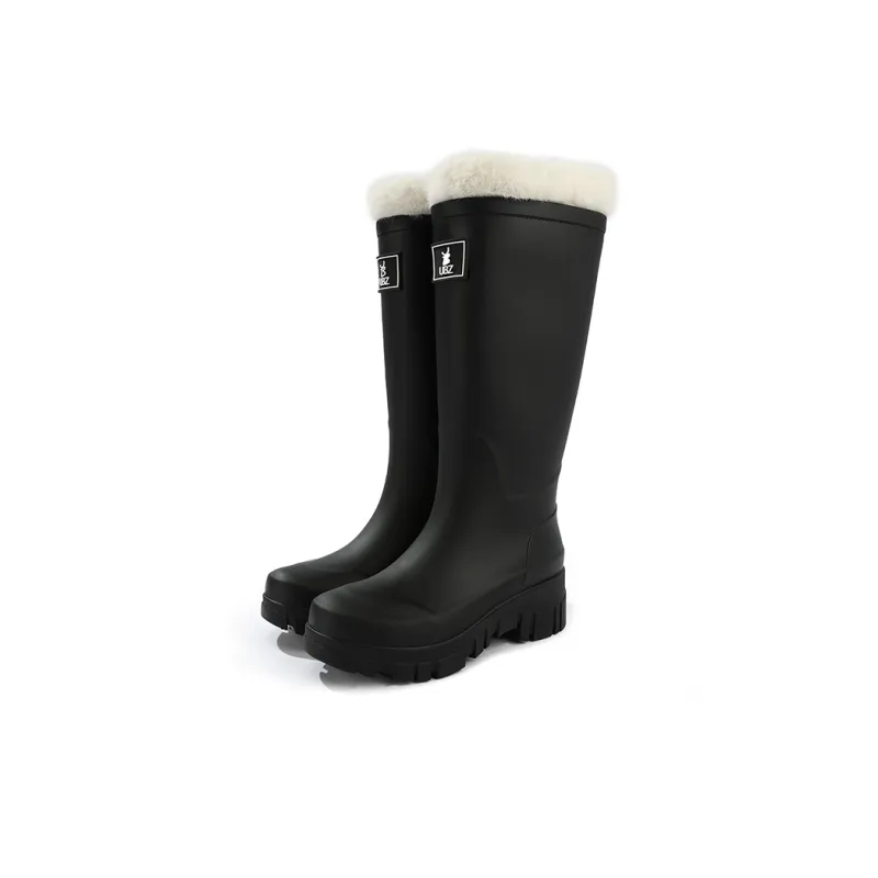 UBZ Waterproof Rain Boots Women's Natural Black-2