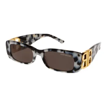 Balenciaga Acetate Rectangular Sunglasses Women's Black/White