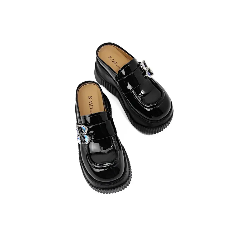KMD Rhinestone Quiet Abrasion Resistant Closed Toe Slippers Women's-7