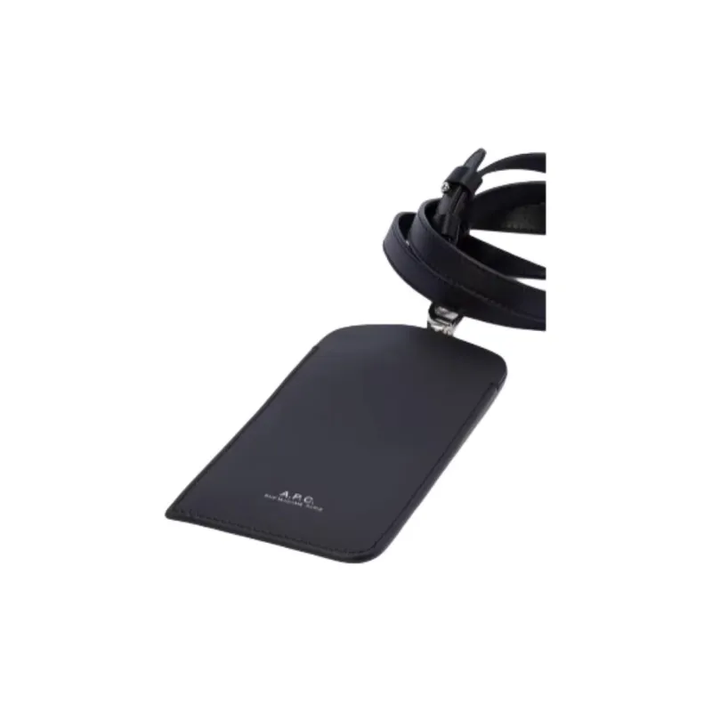 A.P.C Cow Leather Cell Phone Pouch Men's Black-5