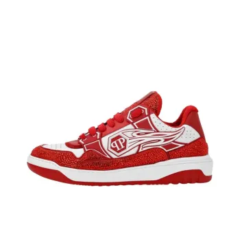 PHILIPP PLEIN Hexagon Low-Top Skateboard Shoes Men's Red