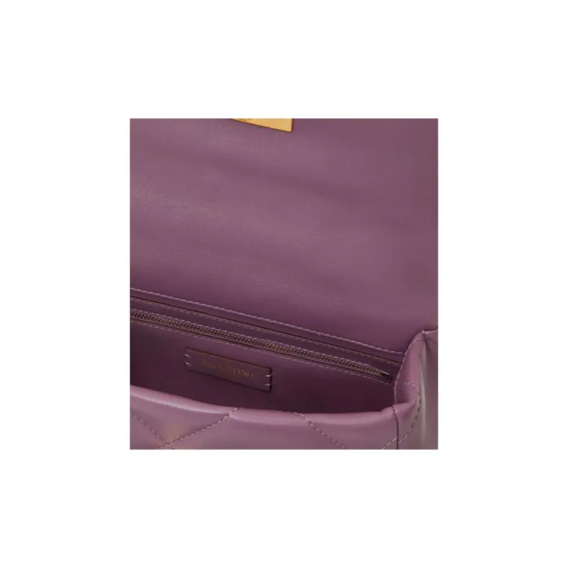 Valentino Sheepskin Large Stud Handbag Shoulder Bag Crossbody Bag Purple-3