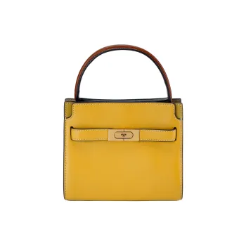 TORY BURCH Lee Radziwill Leather One Shoulder Handbags Mini Women's Pineapple Yellow