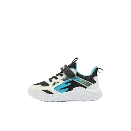 QIAODAN Anti Slip Wear Resistant Low Top Kids Lifestyle Shoes Black/Jordan White Children Aged 3 7 Years Old