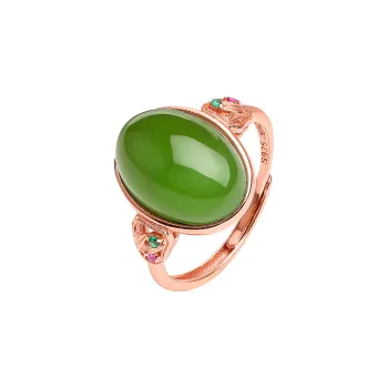 Oriental Jade Rings Jasper Women's