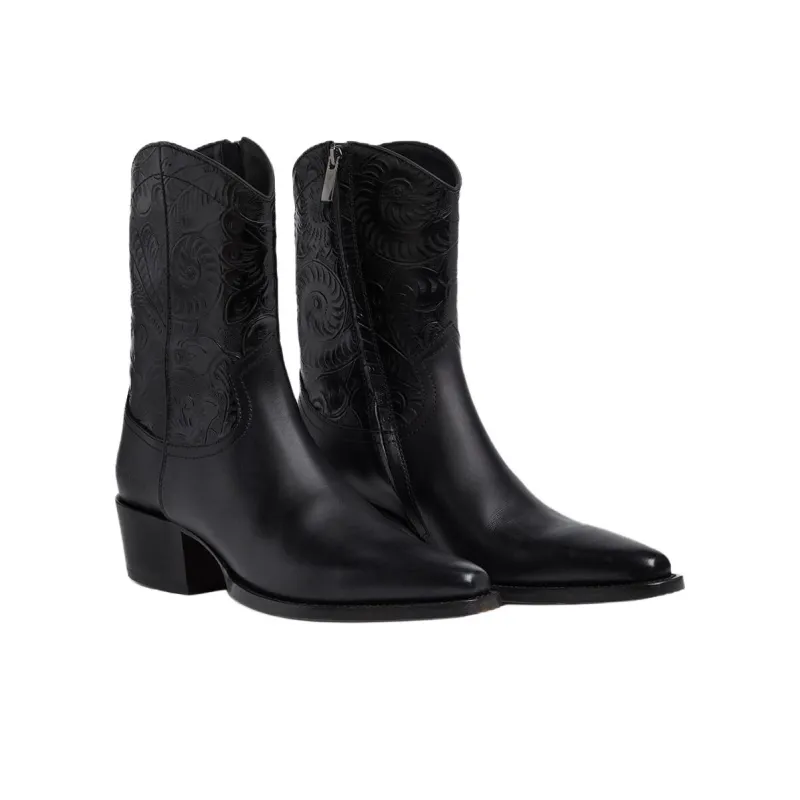 DSQUARED 2 Embossed Cowboy Boots-2