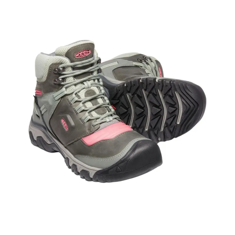 KEEN Ridge Fle Anti Slip Wear Resistant High Top Hiking Shoes Women's Green-3