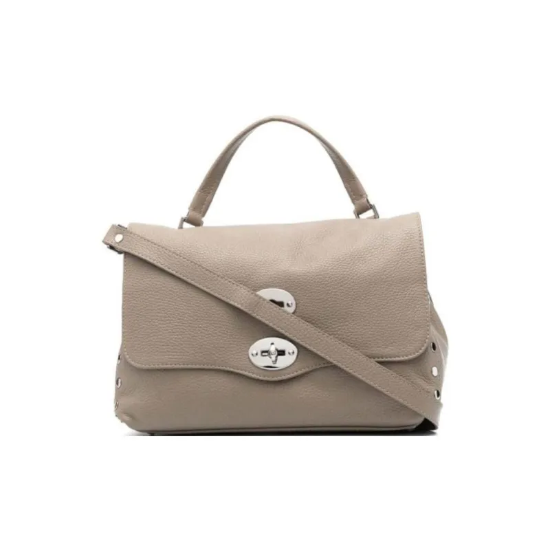 Zanellato Calfskin One Shoulder Handbag Small Size Women's Light Gray-0