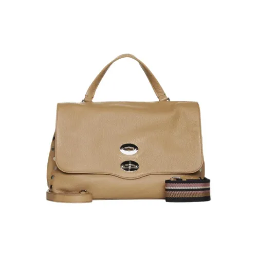Zanellato Sheepskin One Shoulder Handbag Medium Size Women's Cappuccino