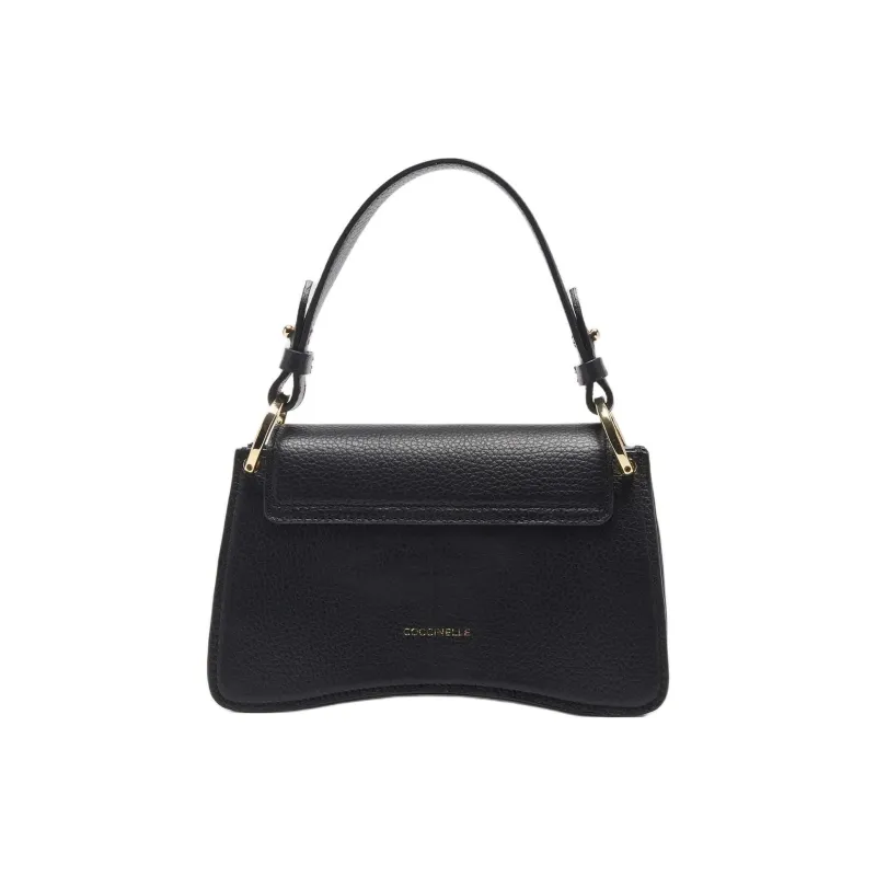 COCCINELLE Grain Cow Leather One Shoulder Handbag Mini Women's Black-2