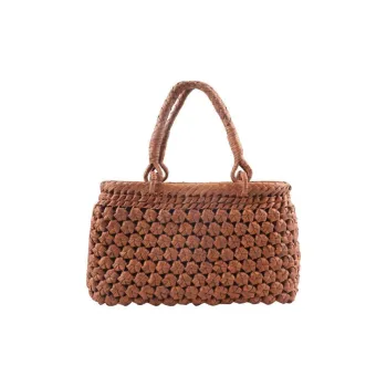 HUZISYOKUNINN Grapevine Woven Bag Handbag Small Size Women's Brown