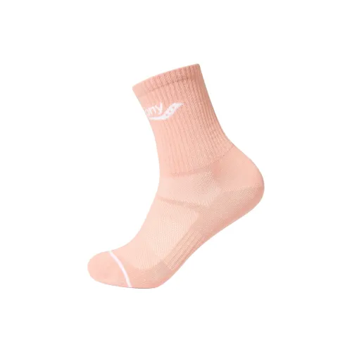 Saucony Polygiene Mid-Calf Socks Unisex 1 Pack Peach Skin Pink