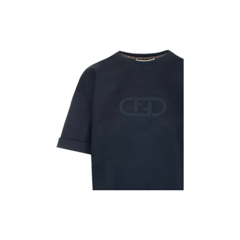 FENDI Women'ss Ff Logo T Shirt Black-2
