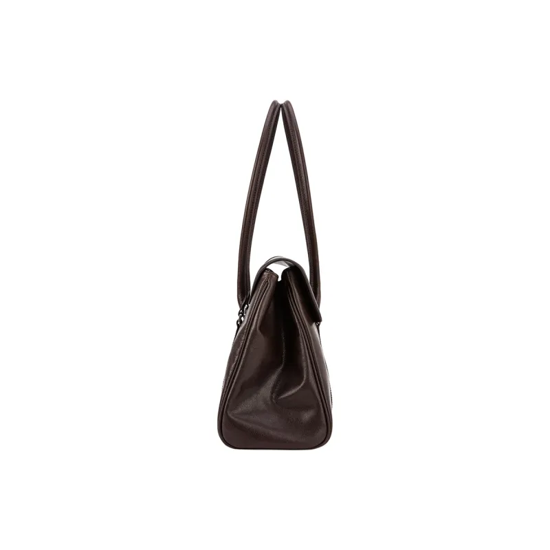 VENOF Cow Leather Shoulder Bag Women's Vegetable Tanned Brown/Vegetable Tanned Black-3