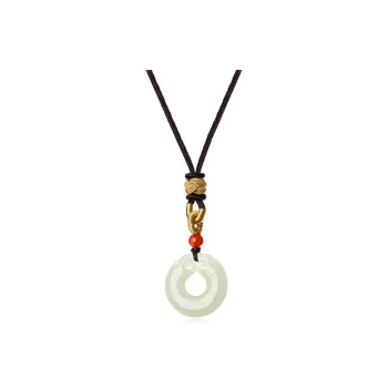 Emerald Hetian Jade Necklaces White Jade/Pale Greenish White Jade Unisex