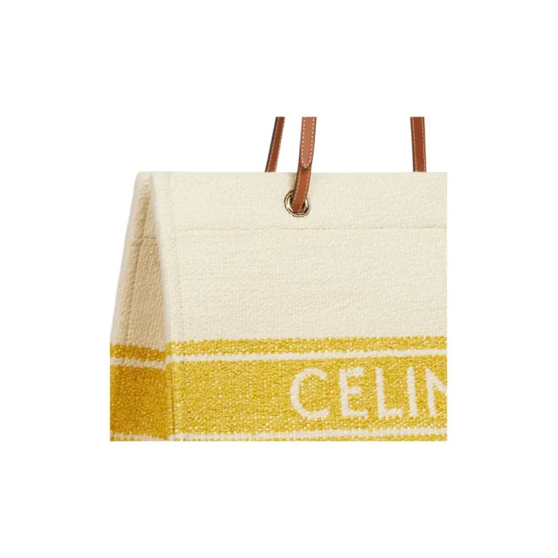 CELINE Fabric With Cow Leather Square Handbag, Tote Bag, Shoulder Bag Women's-4
