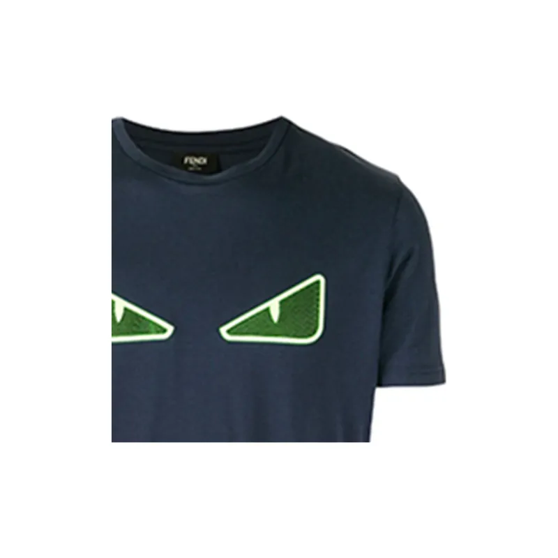 FENDI T-Shirts Men Navy Blue-3