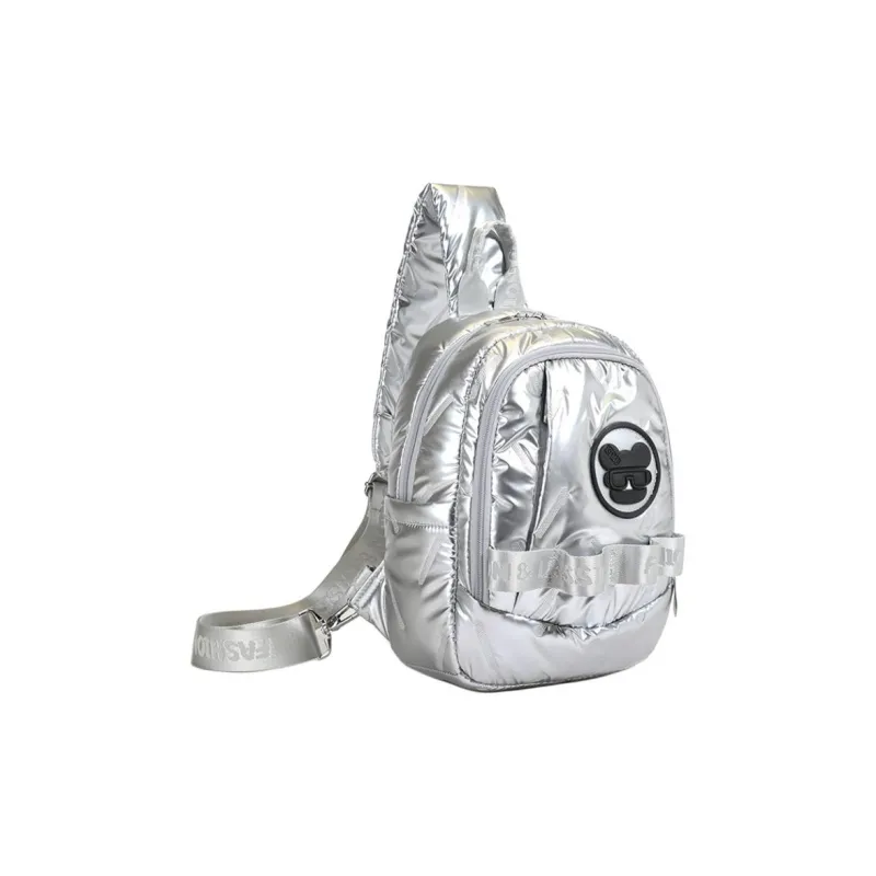 SUN ERATH&U Polyester Sling Bag Regular Unisex Silver Black-7