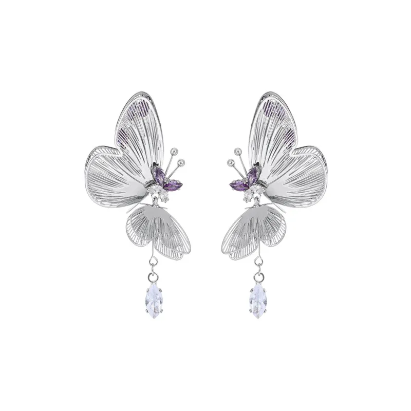 MISS XIA JWY S925 Silver Stud Earrings Women's-0