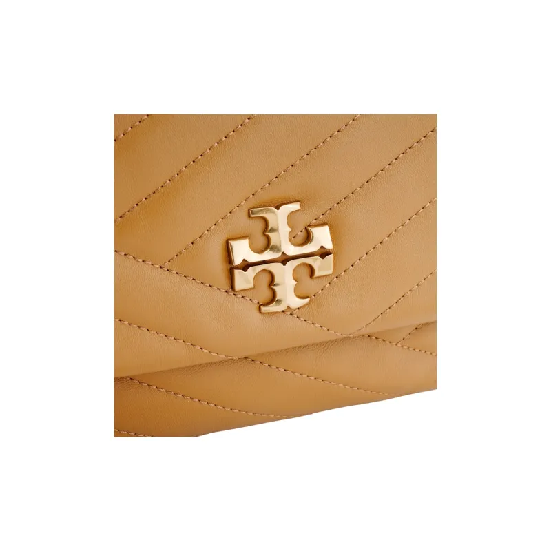 TORY BURCH Kira Leather And Chain Shoulder Strap Shoulder Bag, Crossbody Bag Trumpets Women's Almond Brown-4