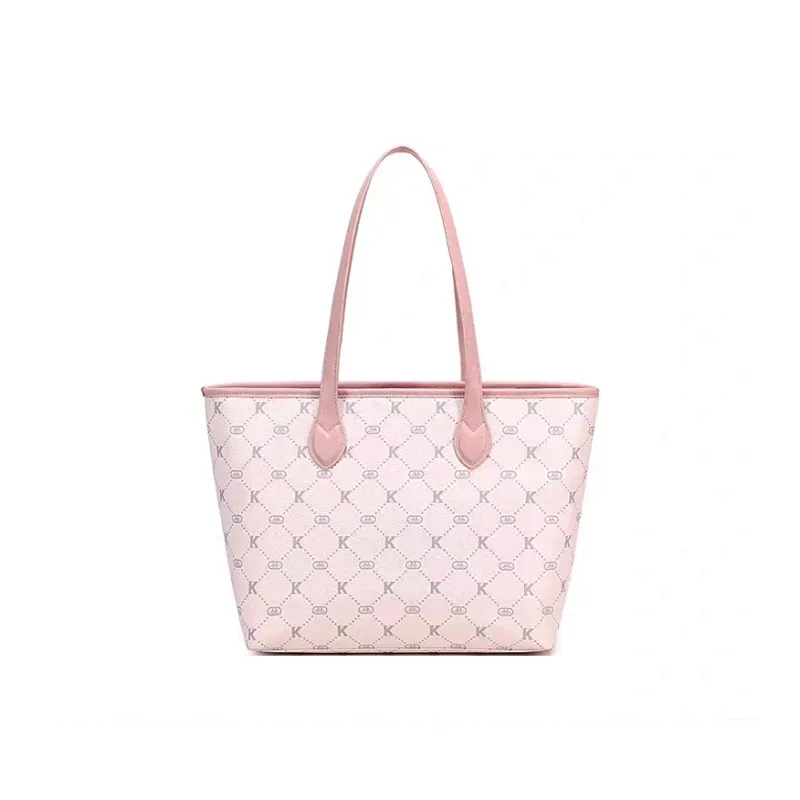 Vigno Synthetic Leather One Shoulder Bag Tote Shopping Bag Regular Women's Pink/Blue-6