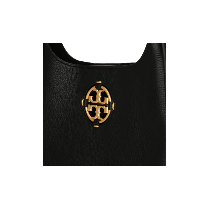 TORY BURCH Miller Litchi Grain Leather Shoulder Bag, Crossbody Bag, Shoulder Bag Trumpets Women's Black-4