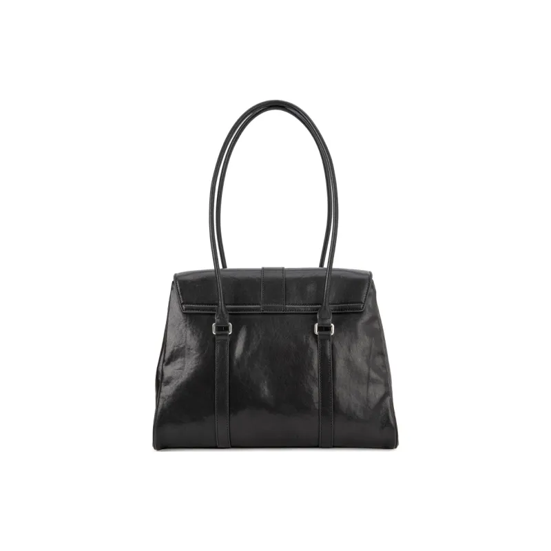 VENOF Cow Leather Shoulder Bag Women's Vegetable Tanned Brown/Vegetable Tanned Black-9