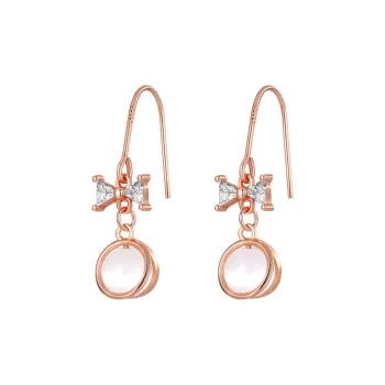 Emerald Glass Cat Eye Earrings Women's