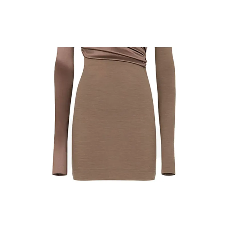 FENDI Long-Sleeved Dresses Women's Brown-4