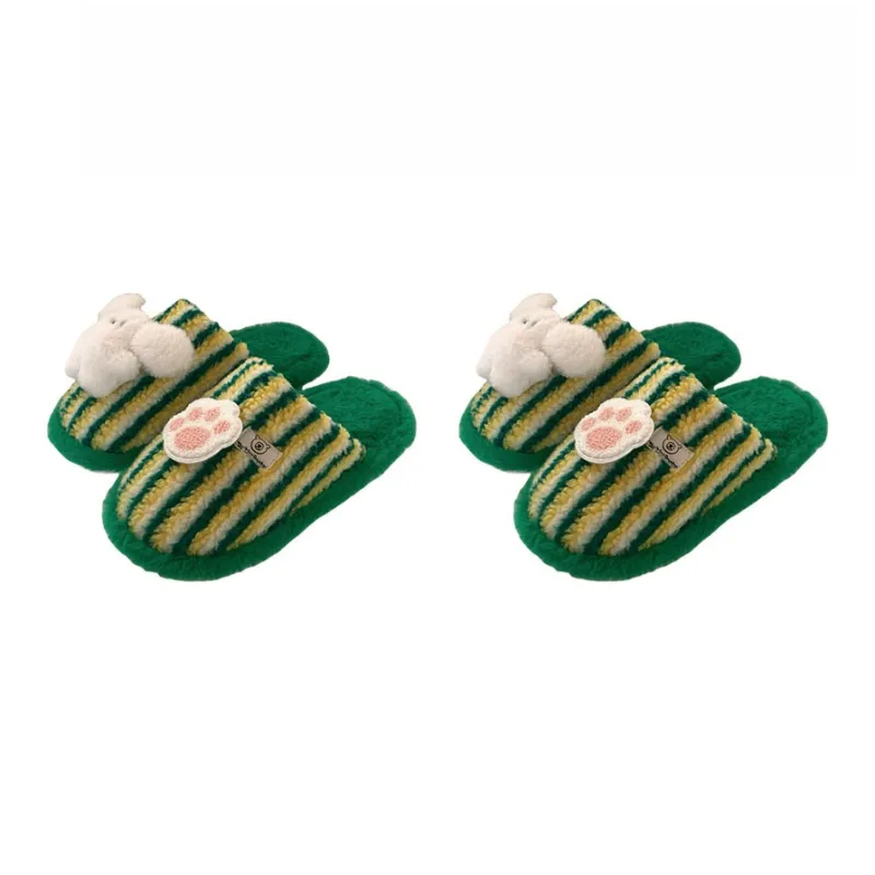 Thin Strips Cotton Slippers Unisex, Pink-45