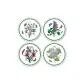 Floral Garden Collection Round Placemat 4-Piece Set