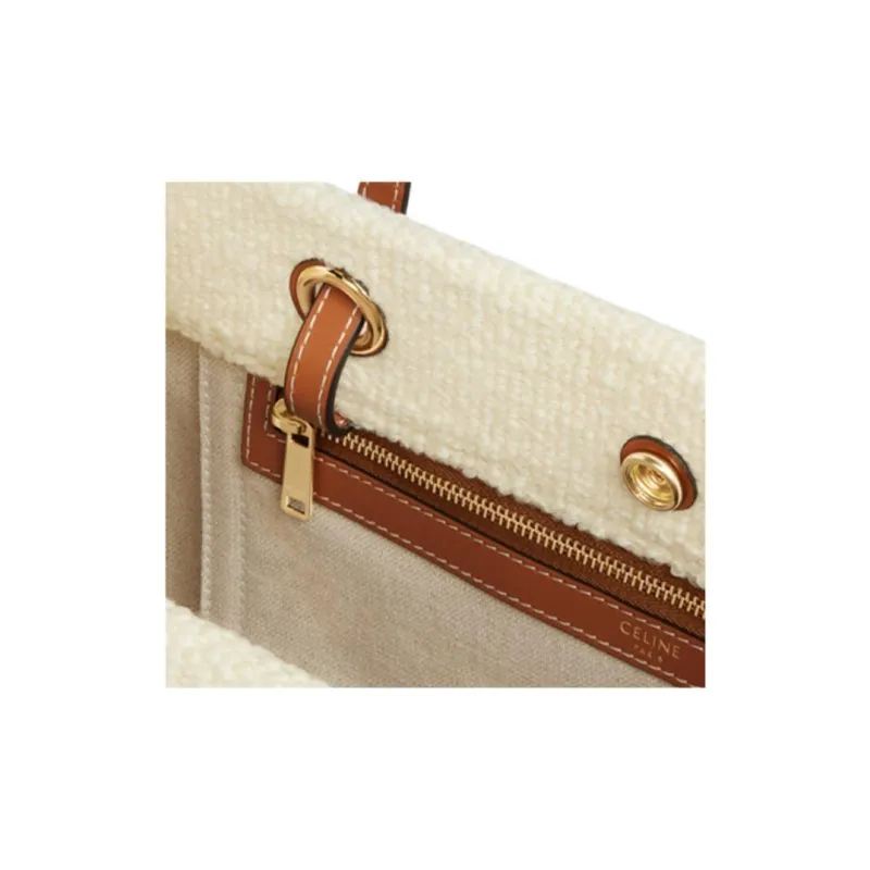 CELINE Fabric With Cow Leather Square Handbag, Tote Bag, Shoulder Bag Women's-3