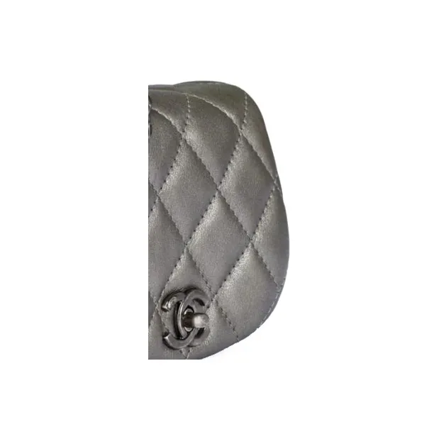CHANEL Calfskin Dome Bag Saddle Bag Earphone Case Clutch Coin Purse Shoulder Bag Crossbody Bag Women's Ruthenium Purple-3