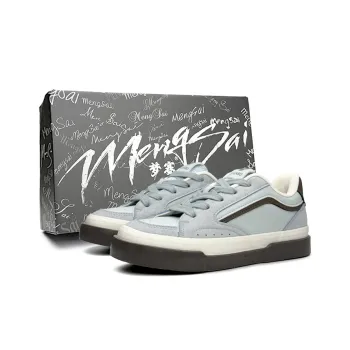 Mengsai Anti Slip Wear Resistant Low Top Skateboard Shoes Women's Light Blue