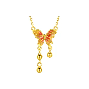 WINY 925 Sterling Silver Material Necklace Glue Drip Craft, Niche Design Feel, Gift Box Set Women's Gold
