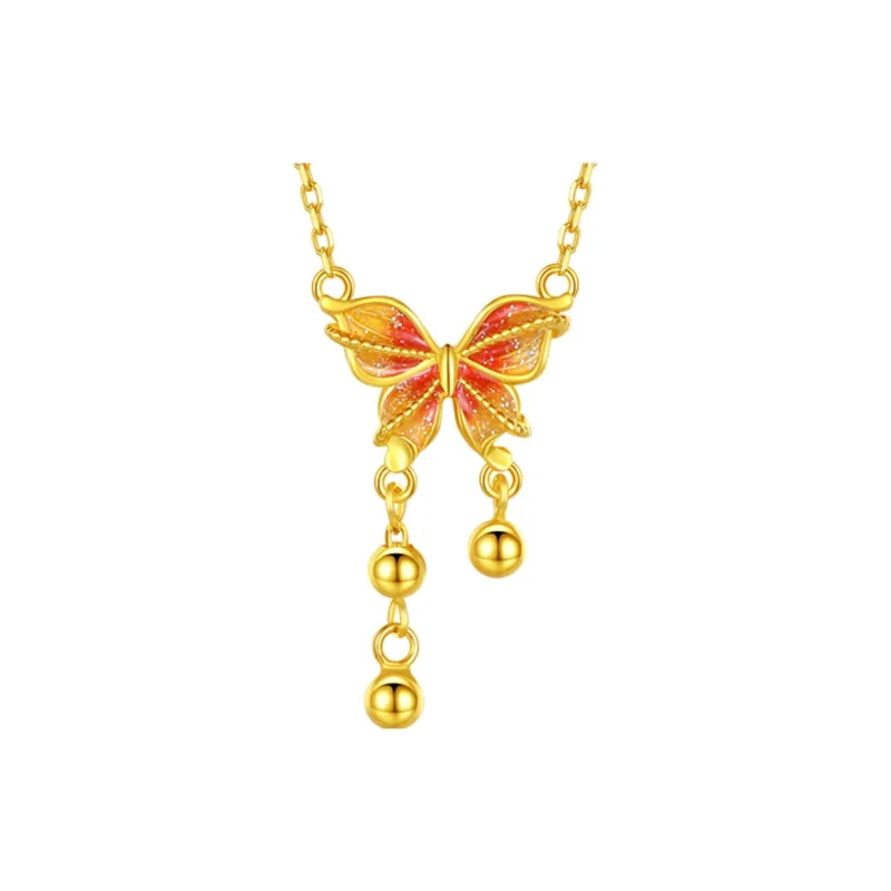 WINY 925 Sterling Silver Material Necklace Glue Drip Craft, Niche Design Feel, Gift Box Set Women's Gold-0