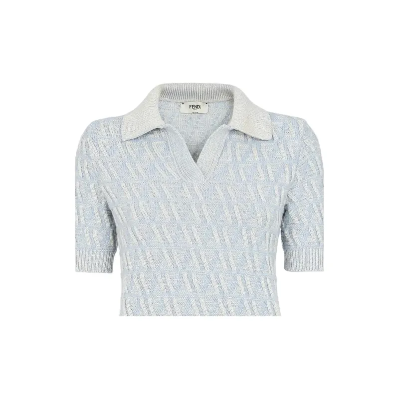 FENDI Ff Jacquard Short Sleeved Knitted Jumper-5