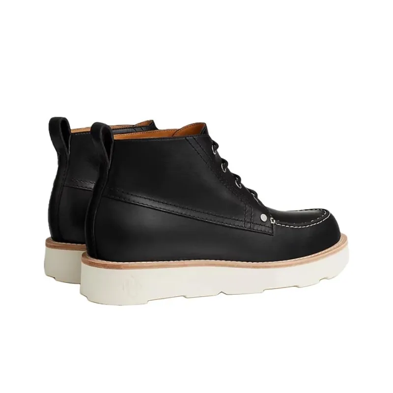 HERMES Kristopher Ankle Boots 4cm Men's Black-3