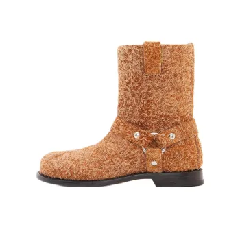 LOEWE Campo Biker Ankle Boots 3cm Men's Tan