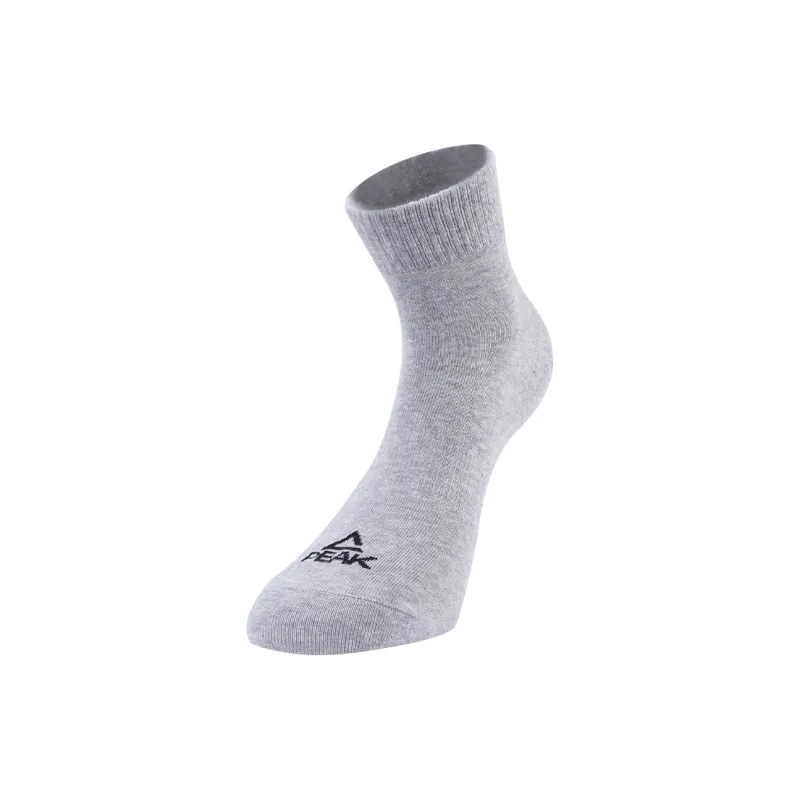 PEAK Mid-Calf Socks Unisex 3 Pack Gray-1