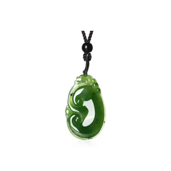 Cuiya Golden Building Hetian Jade Necklaces Jasper Women's