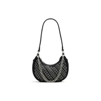 ALDO Artificial Leather Crescent Bag Crossbody Bag Medium Size Women's Black