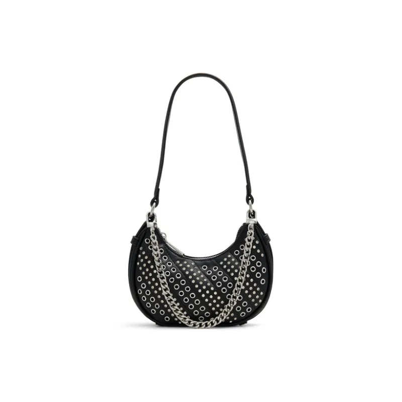 ALDO Artificial Leather Crescent Bag Crossbody Bag Medium Size Women's Black-0