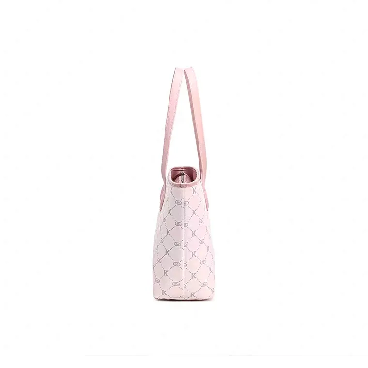 Vigno Synthetic Leather One Shoulder Bag Tote Shopping Bag Regular Women's Pink/Blue-4