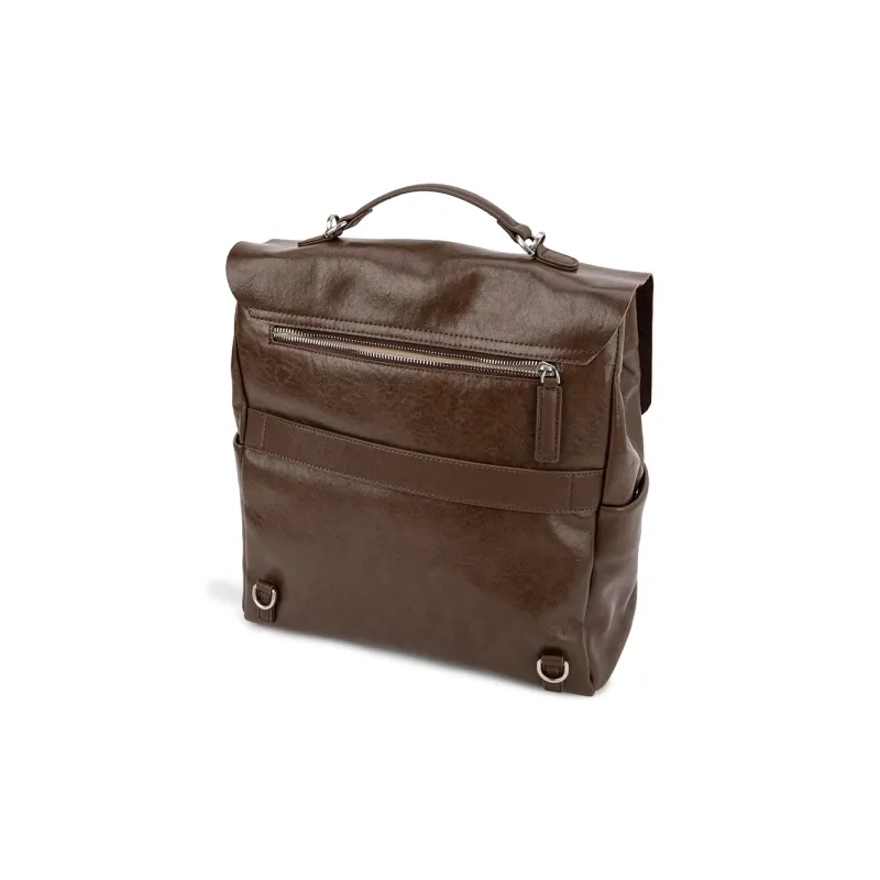 VENOF Top Grain Cow Leather Backpack Large Size Women's Vegetable Tanned Black/Vegetable Tanned Coffee-3