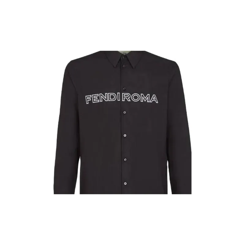 FENDI Shirts Men Black-4