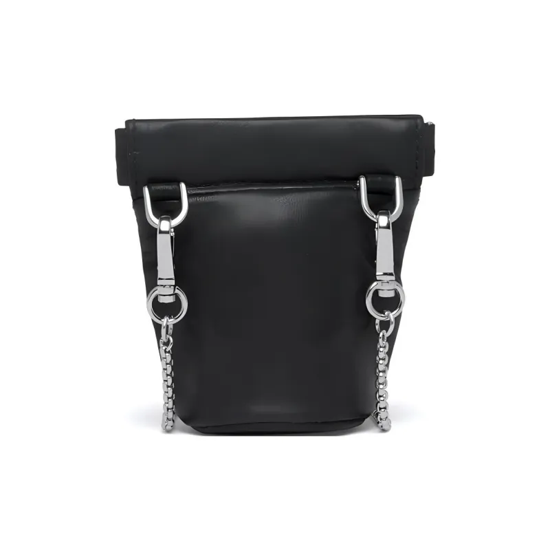 PRADA Soft Sheepskin Clutch Bag Over The Shoulder Mini Unisex Black-2