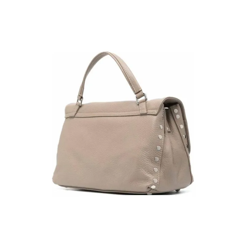 Zanellato Calfskin One Shoulder Handbag Small Size Women's Light Gray-1