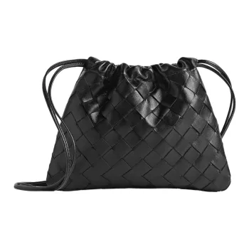 Bottega Veneta Cow Leather Clutch, Crossbody Bag, Shoulder Bag Small Size Women's Black