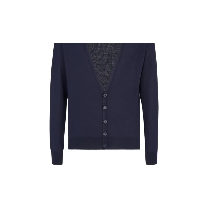 FENDI Ff Embossed V Neck Buttoned Cardigan-5